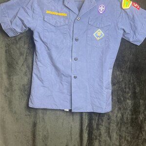Vintage Boy Scouts of America Youth Medium Short Sleeve Uniform Shirt Roosevelt